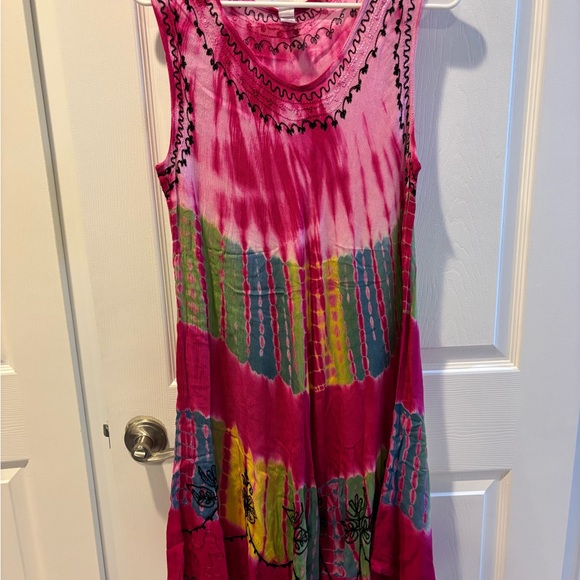 Indian Boutique Dresses & Skirts - ⚜️Sleeveless Maxi Dress in Bright Pink Tie-Dye